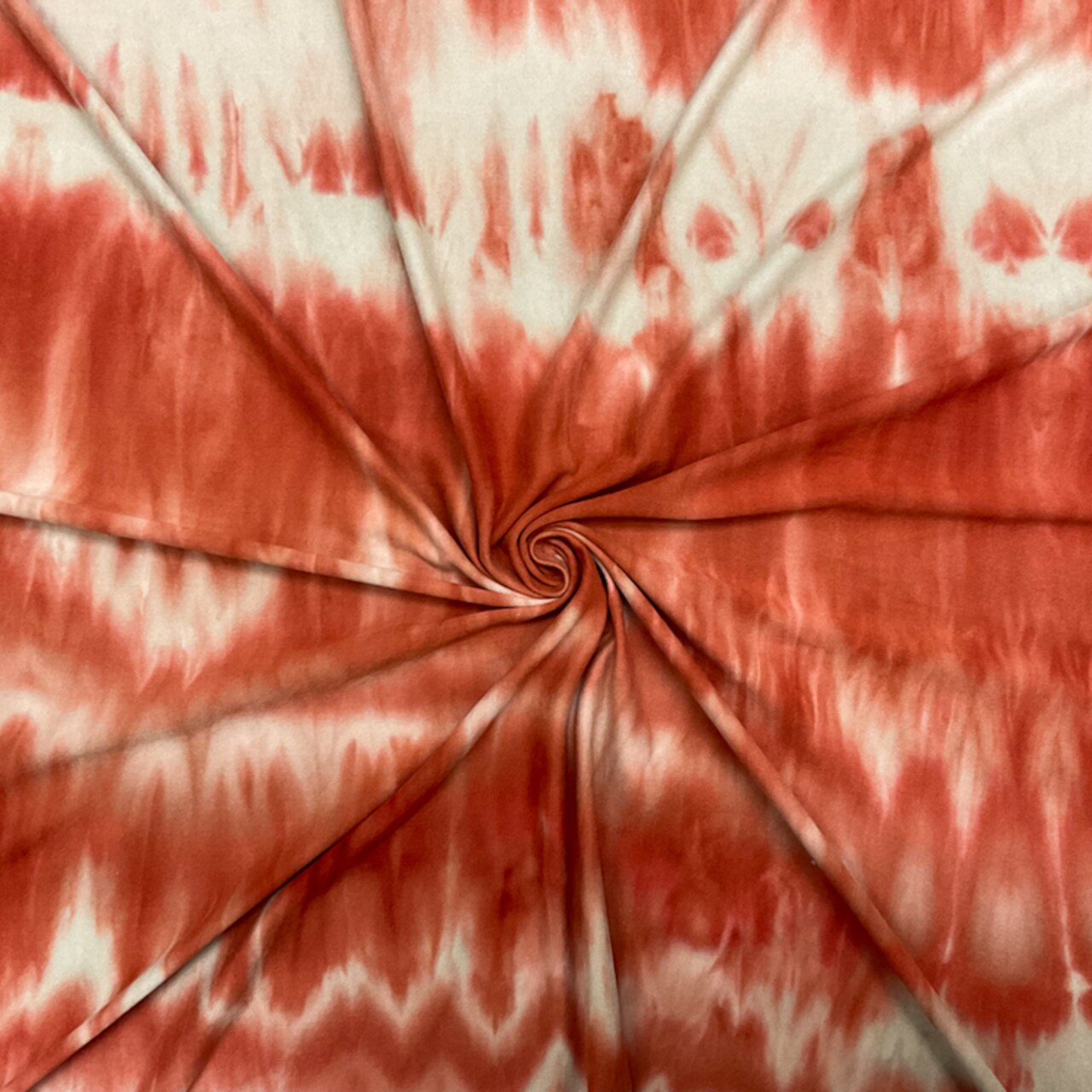 Orange-Multi Poly Stretch Spandex Tie Dye Double Brushed Jersey Knit Fabric By the Yard